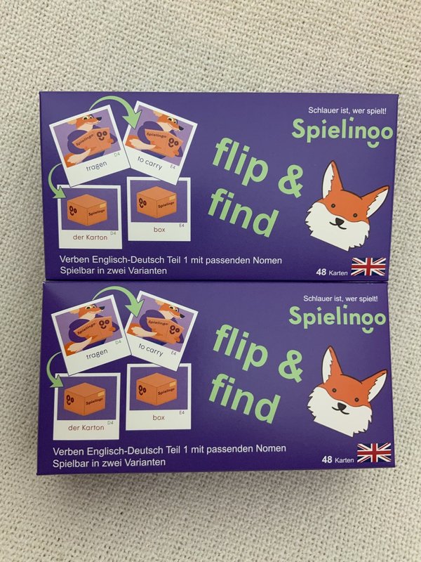 flip & find - Verben Teil 1 im Paket 2 x Englisch/Deutsch