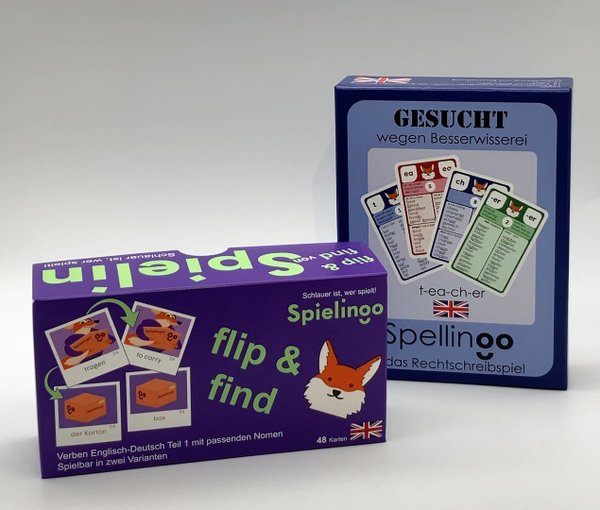 Spellingo und Flip & Find Verben Englisch/Deutsch Teil1 im Paket