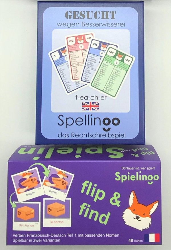 Spellingo Englisch und Flip & Find Verben Französich/Deutsch Teil1 im Paket